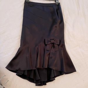 Andrew GN Hi-Low Black Dress Skirt with Bow